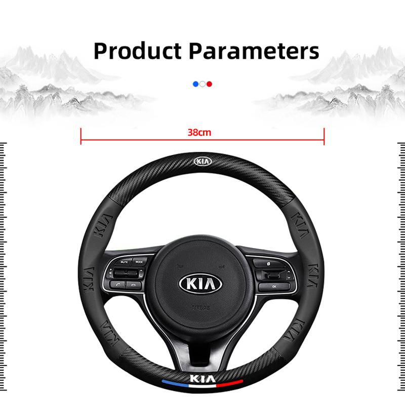 Skórzane Pokrowiec Ochronny na Kierownicę Samochodową Antypoślizgowy Oddychający Protector Do Kia Sportage Picanto Rio ProCeed K7 K5 K8 K3