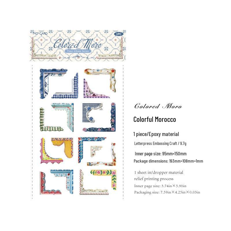 

Momo Edge Retro Photo Album Stickers - Dripping Glue, DIY Journal Decoration & Collage Material Patterns