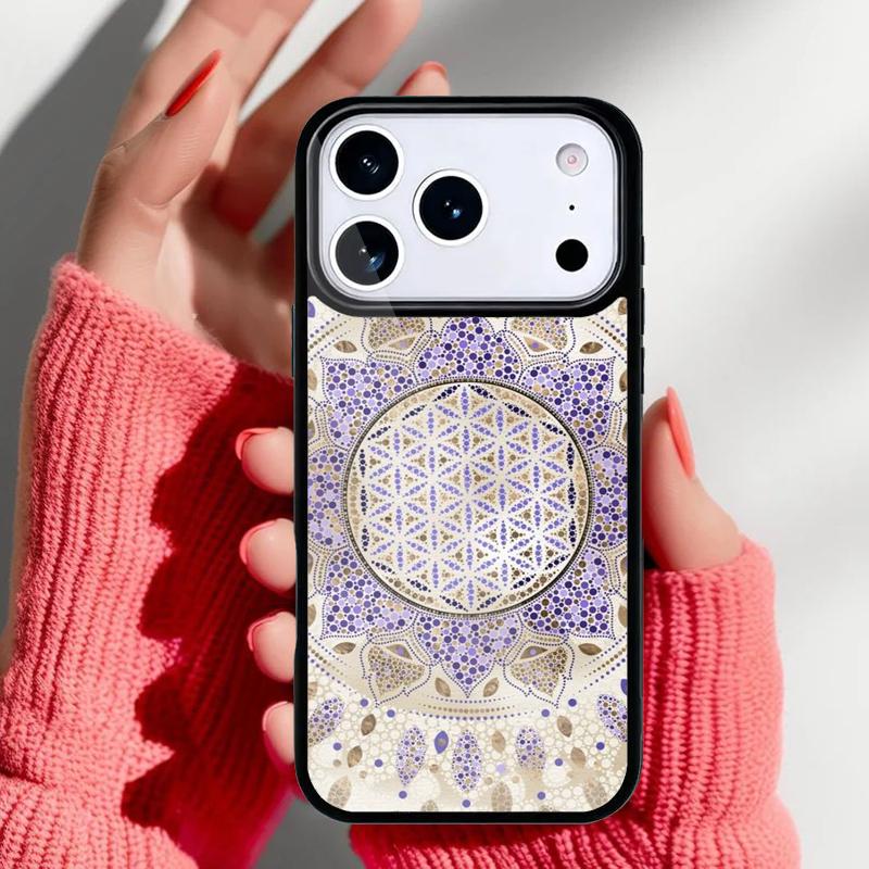 Flower Of Life In Lotus Pastel Golds soft Phone Case for iPhone 17 16 15 14 13 Pro Max Back Cover for 12 11 Pro Coque