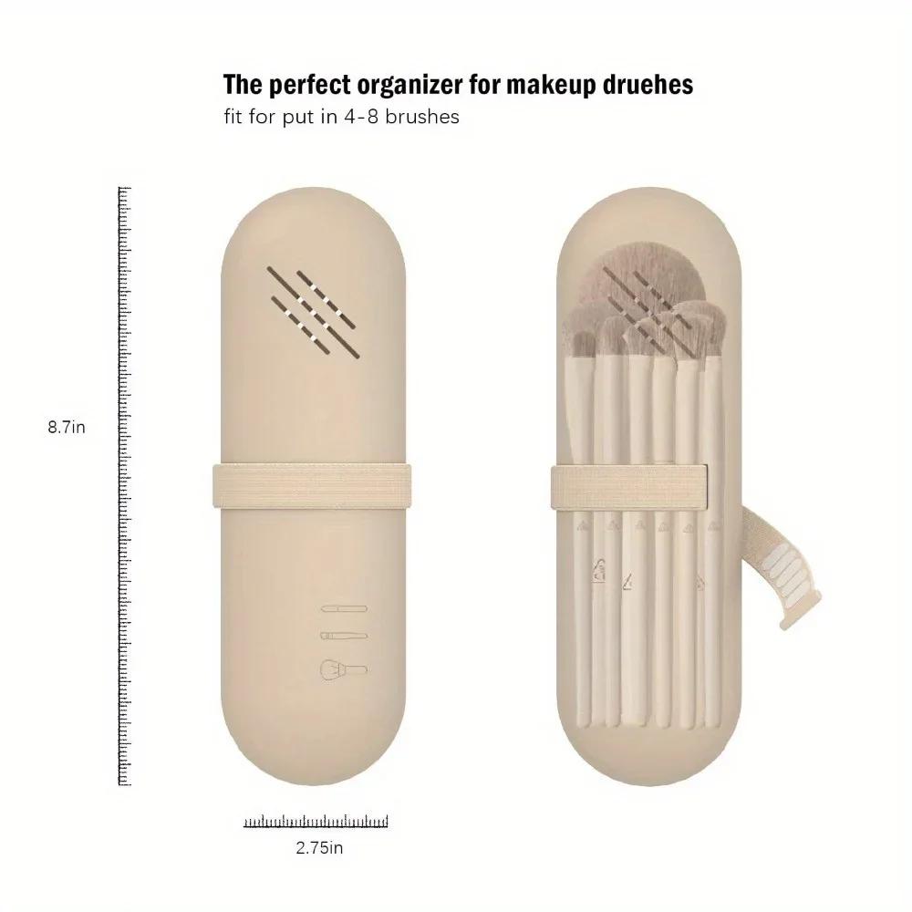 Portable Breathable Silicone Makeup Brush Holder - Breathable and Waterproof Makeup Brush Case for Women and Girls