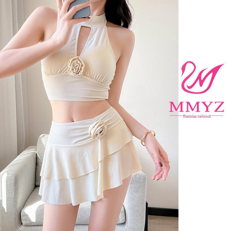 

Sweet Signal Sexy Rose Bikini Split Swimsuit – Three-Piece Set XL (115-125 jin) білий