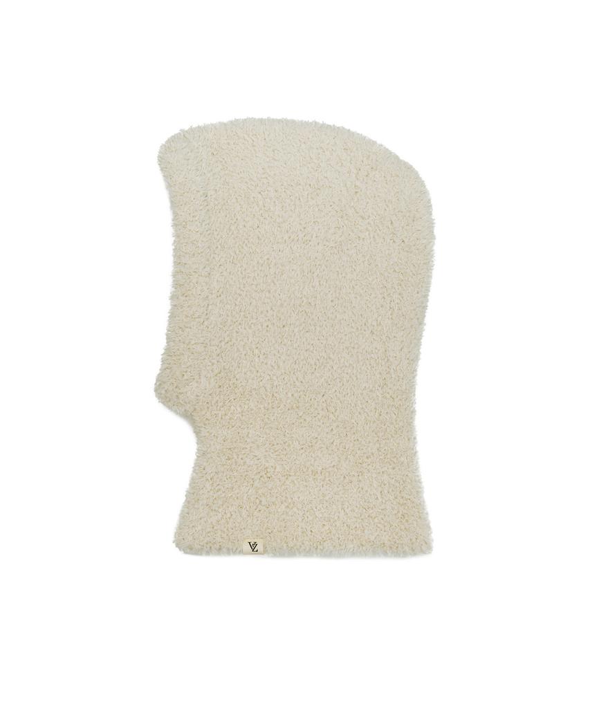 Bajal Monogram Label Soft Knit Balaclava Cream