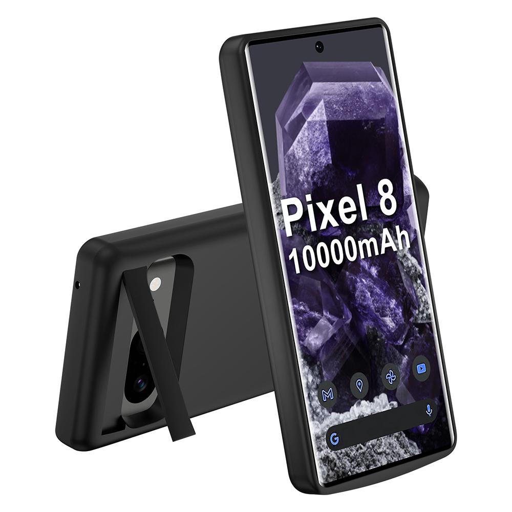 

TY-105 For Google Pixel 8 10000mAh Phone Battery Case Hidden Kickstand Soft Edge Anti-Drop Back Cover A