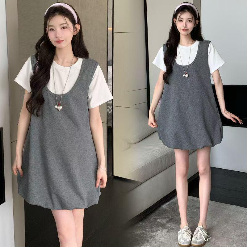 

2025 Summer Maternity Set: Stylish Two-Piece Bud Skirt M (Recommended for 95-105 jin)