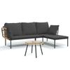VidaXL Salon de jardin 3 pcs avec coussins gris foncé résine tressée 364109