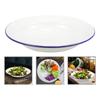4Pcs Enamel Camping Dishes Plate Pasta Hotel Dessert Enamelware Oven Tray Unbreakable Dinner Serving Platter Tray Salad Plates