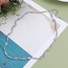 GEMCHIC Women's Silver Plated Flower Chain Necklace Minimalist Geometric Collarbone Jewelry
