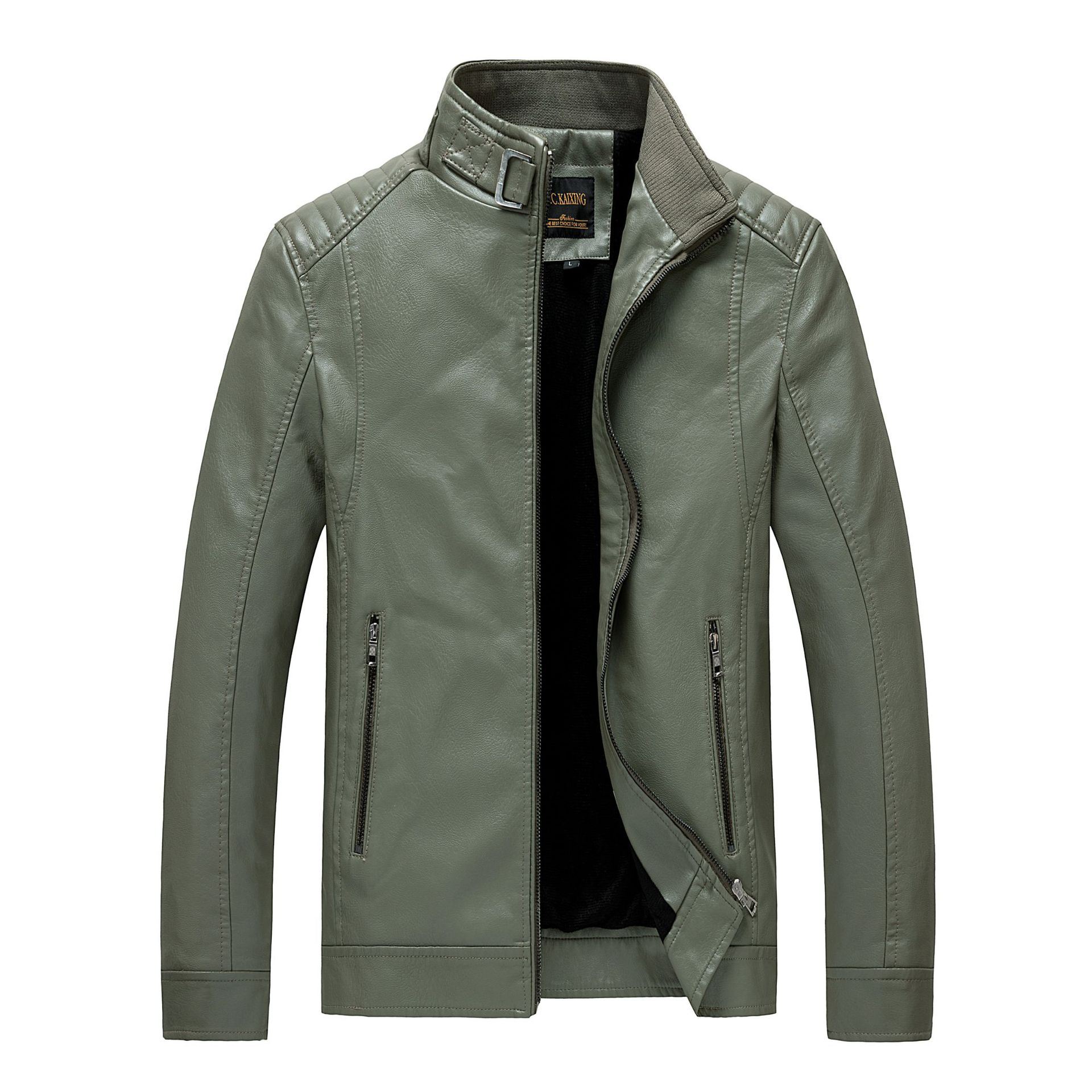 

Осень и зима новая мужская кожаная куртка повседневная мотоциклетная куртка из искусственной кожи плюс бархатная куртка большого размера модная 4XL