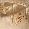 Gold Tone Earrings/Necklace Necklace Stainless Steel Fashion Jewelry for Women Trendy Accessory For Sensitive Skin
