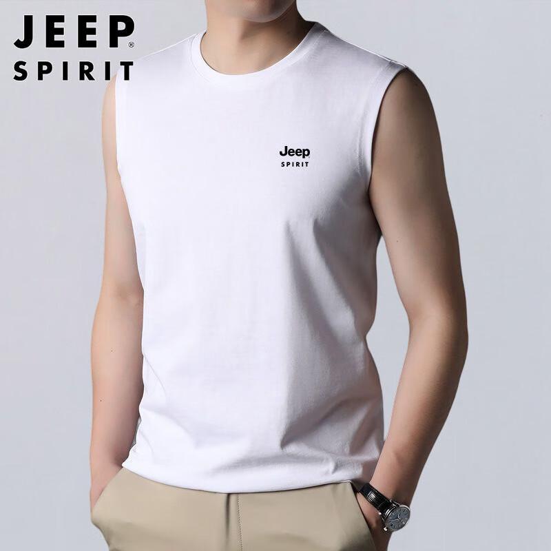 JEEP SPIRIT Men s Pure Cotton Sleeveless Vest 4XL