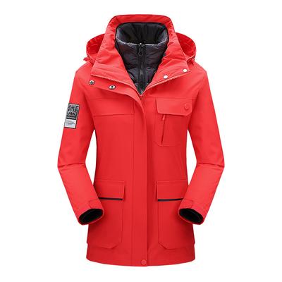 Chaqueta de invierno para exteriores para hombres y mujeres, chaqueta desmontable tres en uno, a prueba de viento, impermeable, con calefacción, conjunto de dos piezas para pareja engrosado