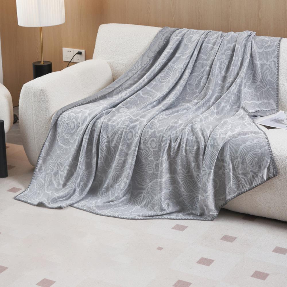 Breathable Cool Feeling Summer Blanket Thin Nap Blanket Multi-functional Sofa Towel Sleep 39.37x59.06 in серый