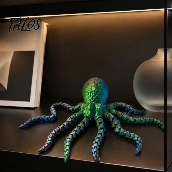 Unique Home Decor 3D Printed Octopus Sea Animal Fidget Toy, Flexible Articulated Tentacle Figurine, Educational Ocean Creature Desktop Decoration with