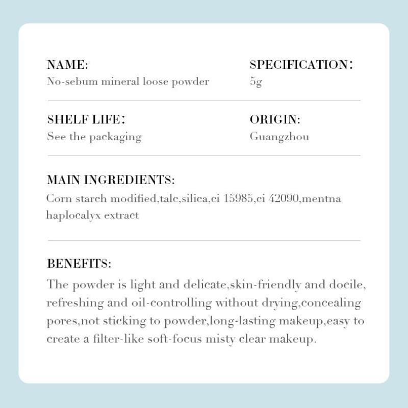Makeup SADOER Mineral Loose Powder Refreshing Light Setting Concealer Powder