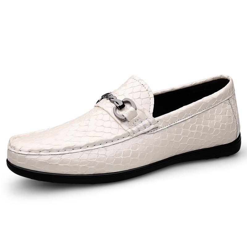 Men s Crocodile Grain Leather Loafers - Soft Sole, Breathable, Slip-On Casual Driving Shoes 43