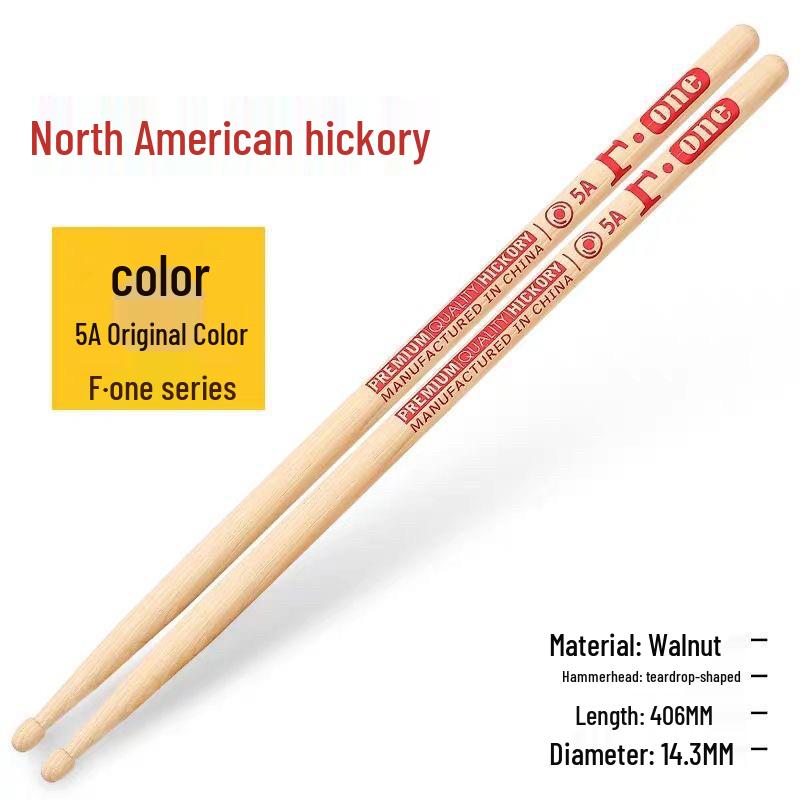 Fone Series Professional Solid Wood Drumsticks - Pair of 5A Drumsticks & 7A Jazz Drumsticks for Beginners