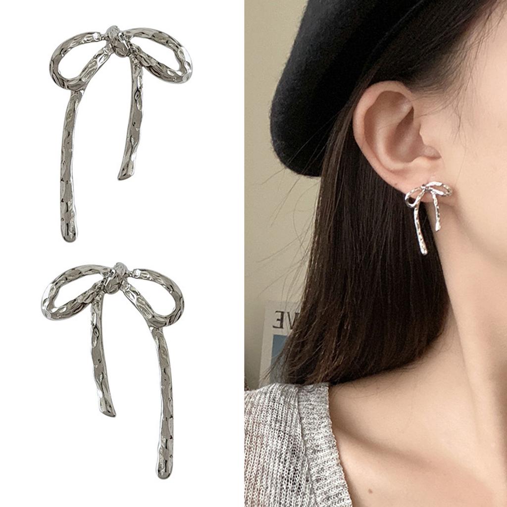 Lightweight Ear Studs Sparkling Women's Ear Jewelry Elegant Bowknot Earrings Ornament Trendy Women's Fashion Ear Studs