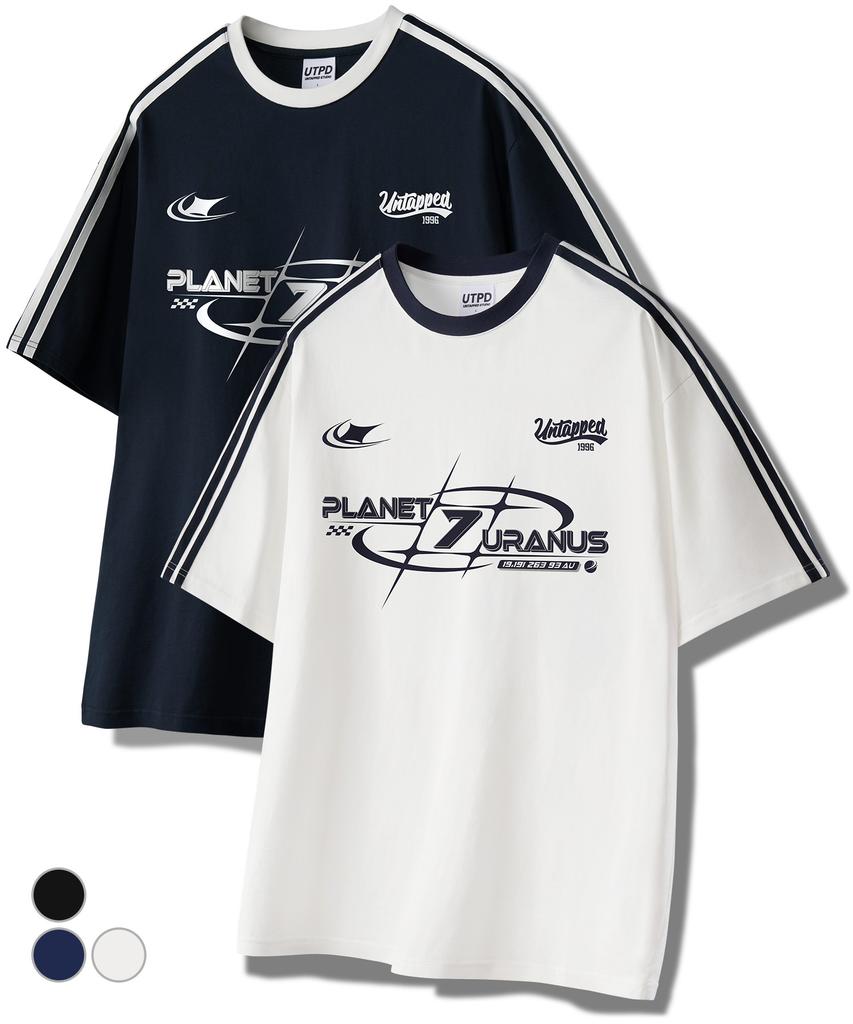 UNTAPPED STUDIO Uranus 7 Oversized Track Short Sleeve Color Block T-Shirt 3 Colors