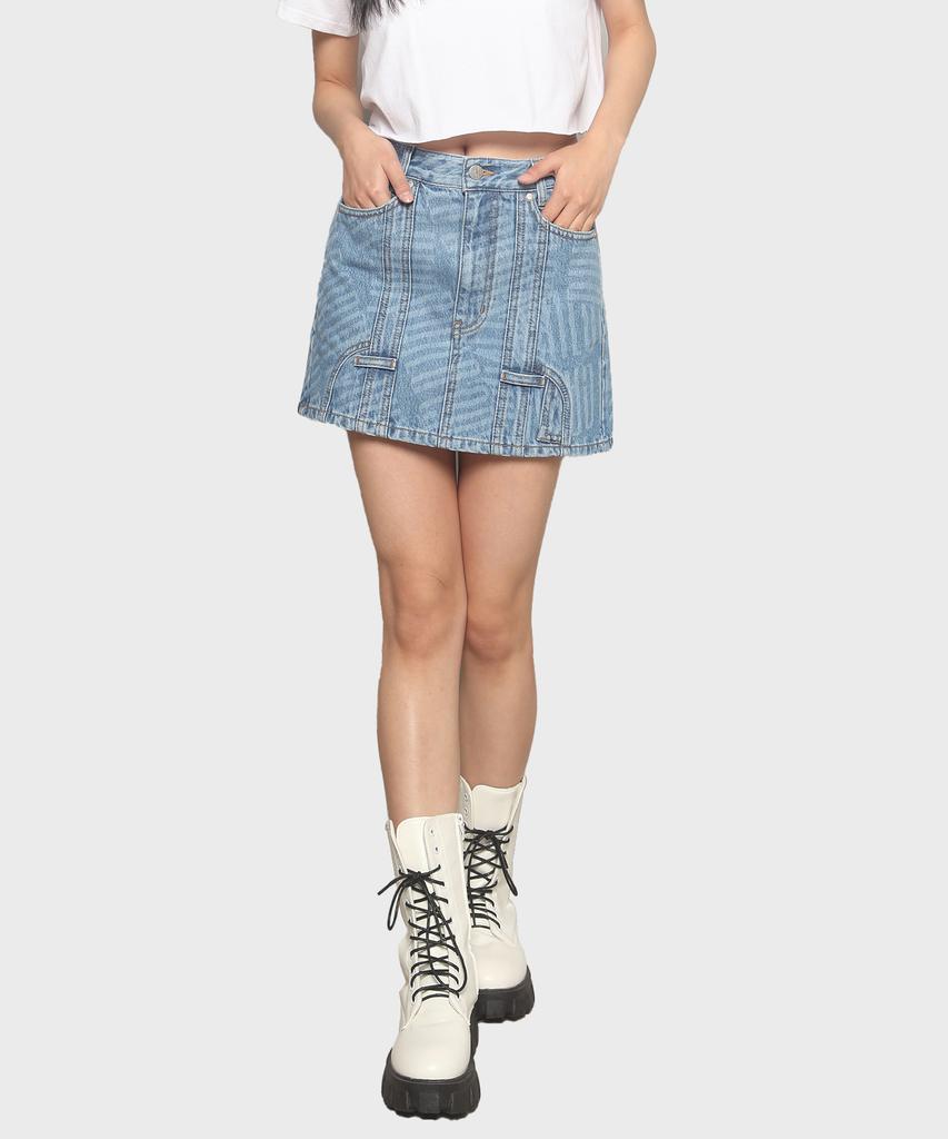 Pillogeulaem Character Patch Mini Skirt