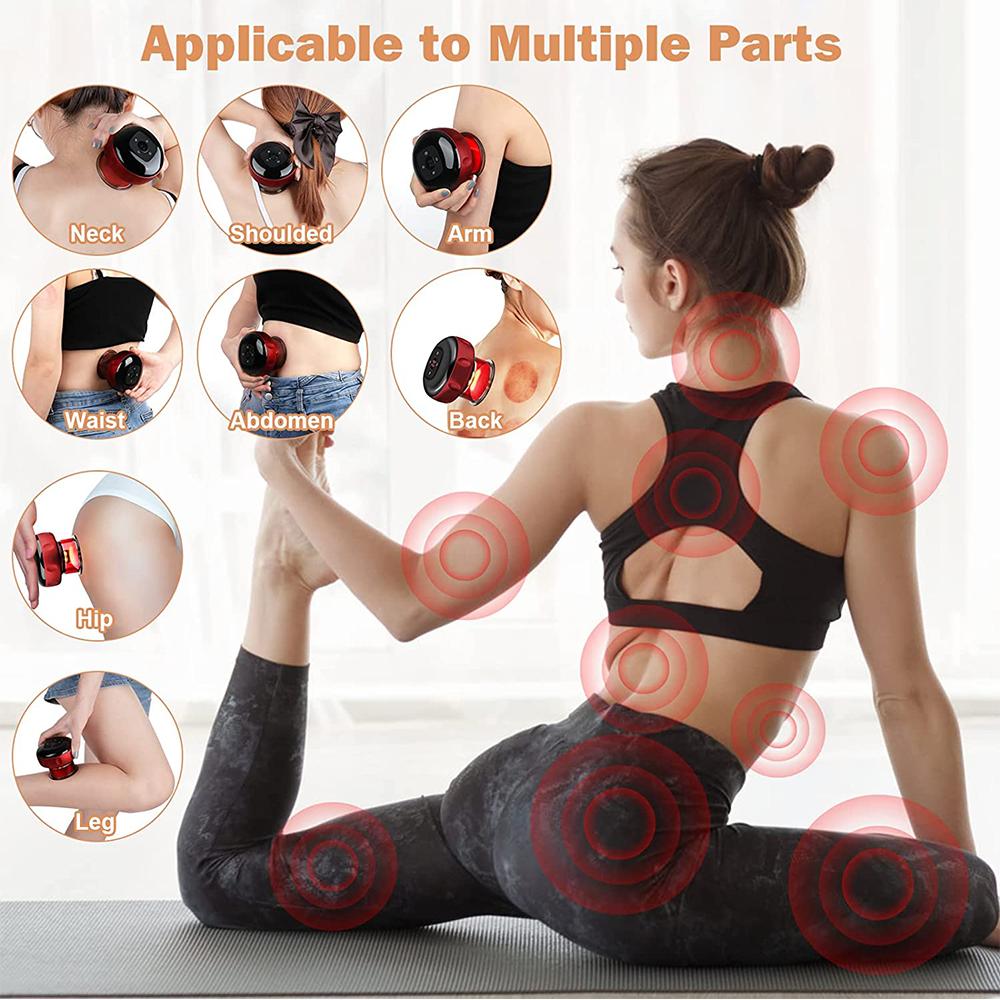 Elektryczny Zestaw do Terapii Bańkami z Czerwonym Światłem 4 w 1 Typ Przyciskowy Terapia-12 Biegów