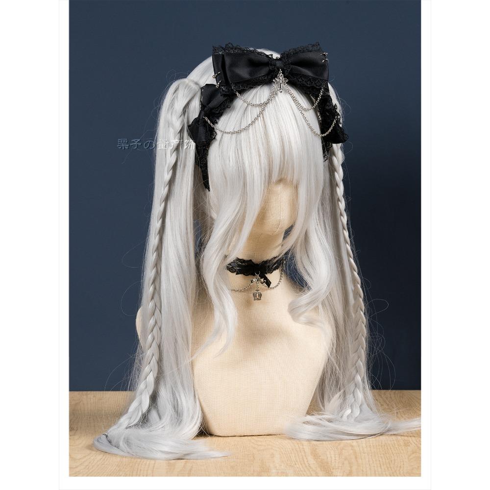 Cute Lace Bow Chain Cross Headband Goth Punk Style Personality Atmosphere Girl Hair Accessoires Korean Hair Accessories