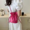 Fashionable Simple Bucket Bag For Women With Soft Structure Available In Black White Brown And Fuchsia
