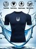 Mens White Compression Short Sleeve T-Shirt Black Small Skull Graphic Quick Dry Breathable High Elasticity Gym And Running Athletic Top