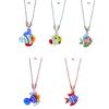 Multifuntional Glass Fish Necklace Adjustable Chain Necklace Elegant Pendant Necklace Suitable for Fashion Lover Present
