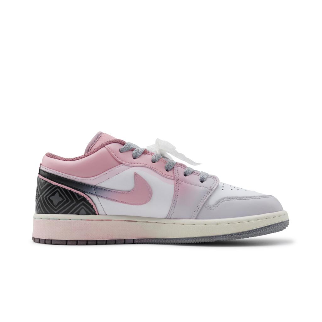 Jordan Air Jordan 1 Low Slip Resistant Low top Vintage Basketball Shoes GS Black White Pink 553560-053(Team186-S-BOX)