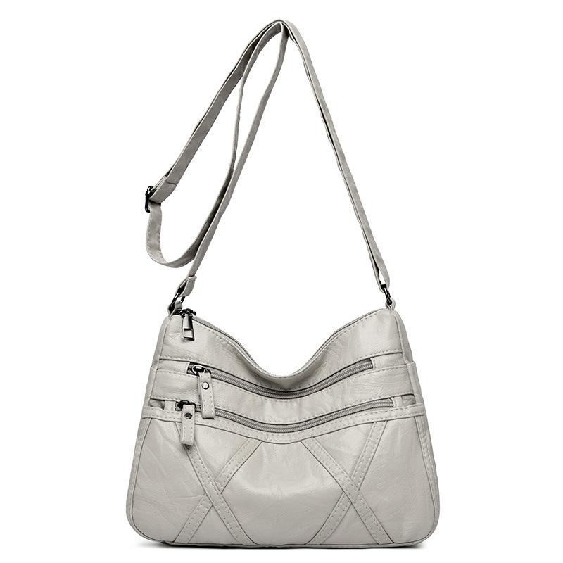 

Bag Women s Shoulder Bag New Korean Version Versatile Casual Soft Leather Backpack Women s Crossbody Bag Mom Bag світло-сірого кольору