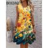 Women's Peacock Print Sleeveless Dress Summer Animal Pattern Vest Dresses A-Line Casual Wear Vacation Style Outdoor Loose Dress
