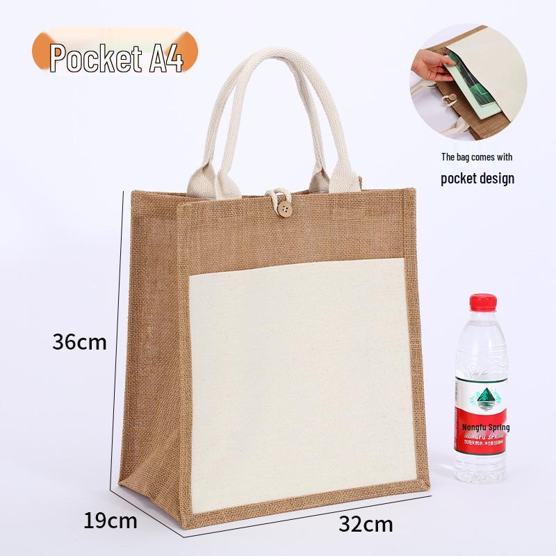 Sac fourre-tout en toile de jute: Sac de courses en jute peint à la main DIY, Lin polyvalent graffiti