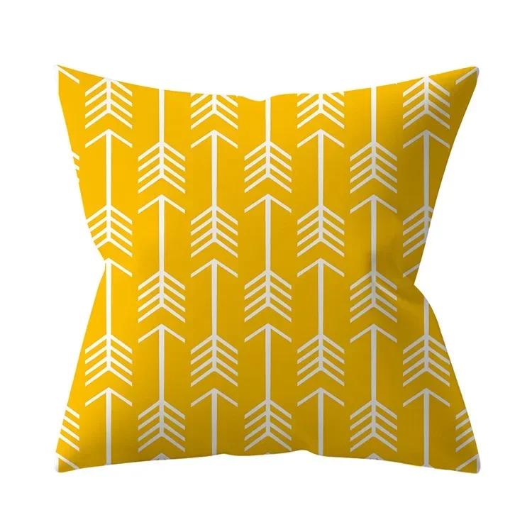 New Nordic Geometry Yellow Cushion Cases Modern Fashion Abstract Art Pillows Case Sofa Car Couch Decorative Throw Pillow 45x45cm