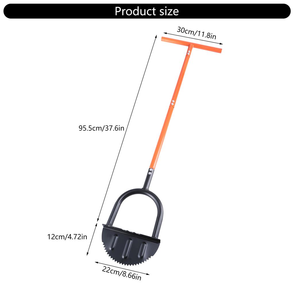 Manual Half Moon Lawns Edger Tool With Serrated Saw Tooth Designs For Easy Soil Cutting Efficient Grass Trimming Edging