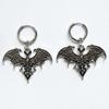 Gothic Retro Silver Color Engraved Bat Dangle Earrings for Women Men Dark Punk Hoop Earrings Halloween Vampire Witchy Jewelry