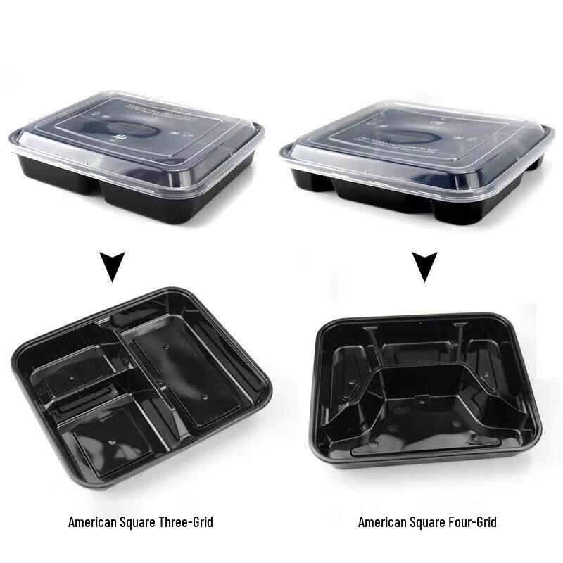Disposable 3-Compartment Round Takeaway Meal Containers