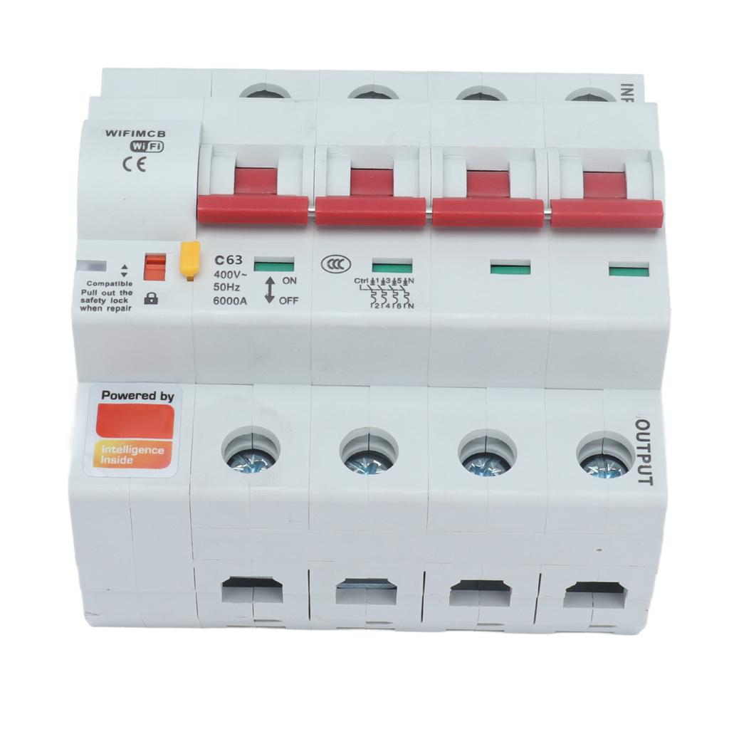 Circuit Breaker Smart WiFi Bluetooth 4P Remote Switch AC 400V with Safety Lock for Home63A