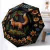 1pc Sturdy 8-Bone Auto Umbrella, Fox Umbrella, Digital Printed, Foldable Umbrella for On-the-Go Outdoor Use