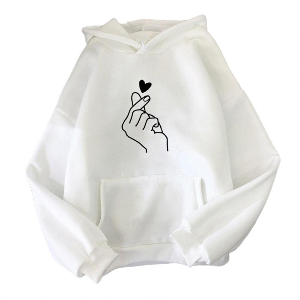 

Унисекс Осень-Зима Толстовка С Капюшоном Эластичный Манжет Подол Свободный Накладной Карман Плотный Плюшевый Свободный Однотонный Печатный Капюшон Завязывающийся На Завязках Парный Топ M белый