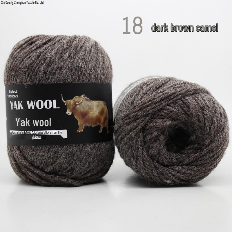 Yak Wool 3-Ply Hand-Knitted Medium-Thick Yarn for Sweaters, Coats, Scarves, and Hats (DIY).