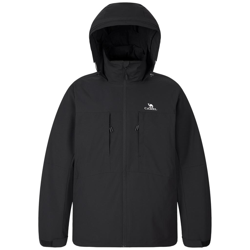 CAMEL Detachable Hood Windproof Water Repellent Thermal 3 in 1 Duck Down Parka Down Jacket Unisex M33CF00095