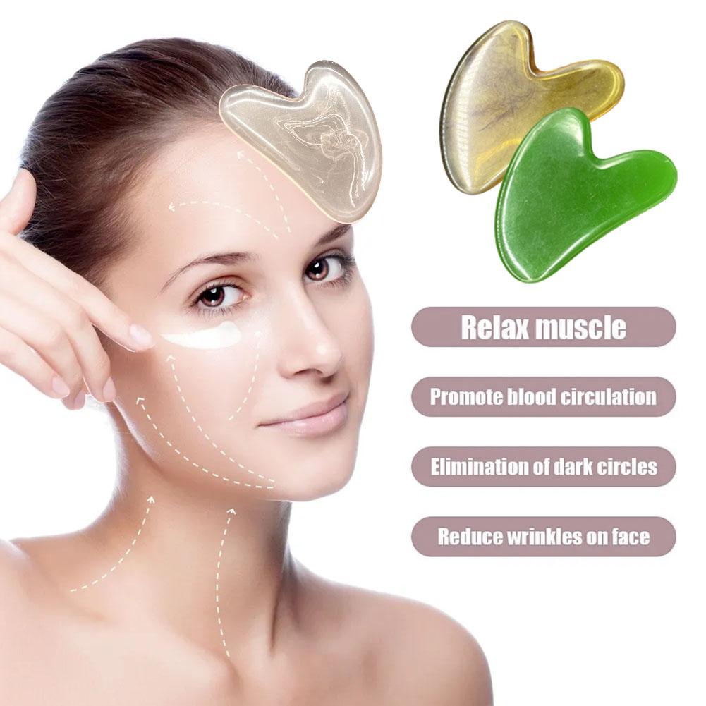 Heart Shape SPA Massage Beeswax Gua sha Scraping Massage Scraper Face Body Massager Acupuncture Guasha Board Massager