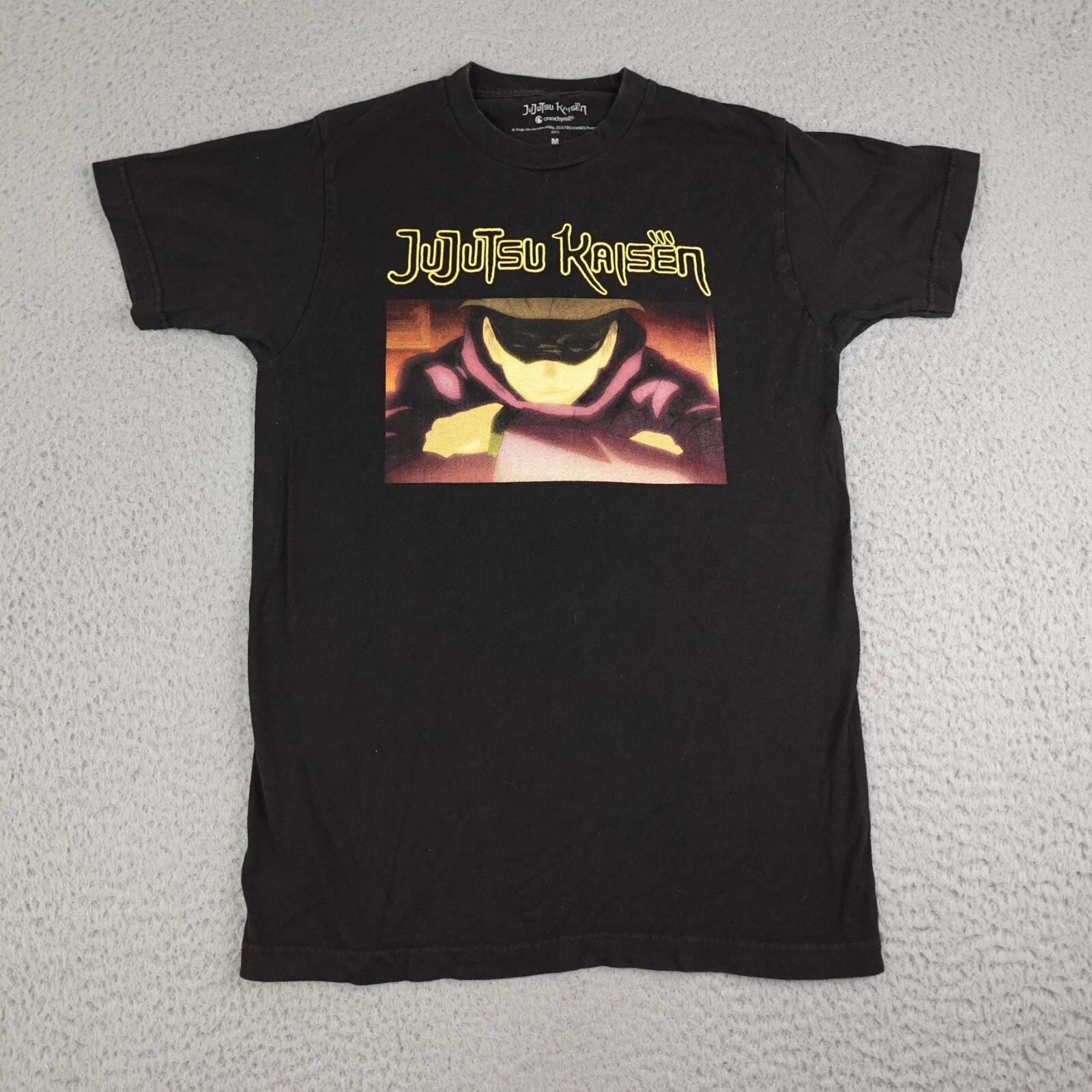 

Jujutsu Kaisen Shirt Mens Medium Black Short Sleeve Graphic Anime Gojo XL