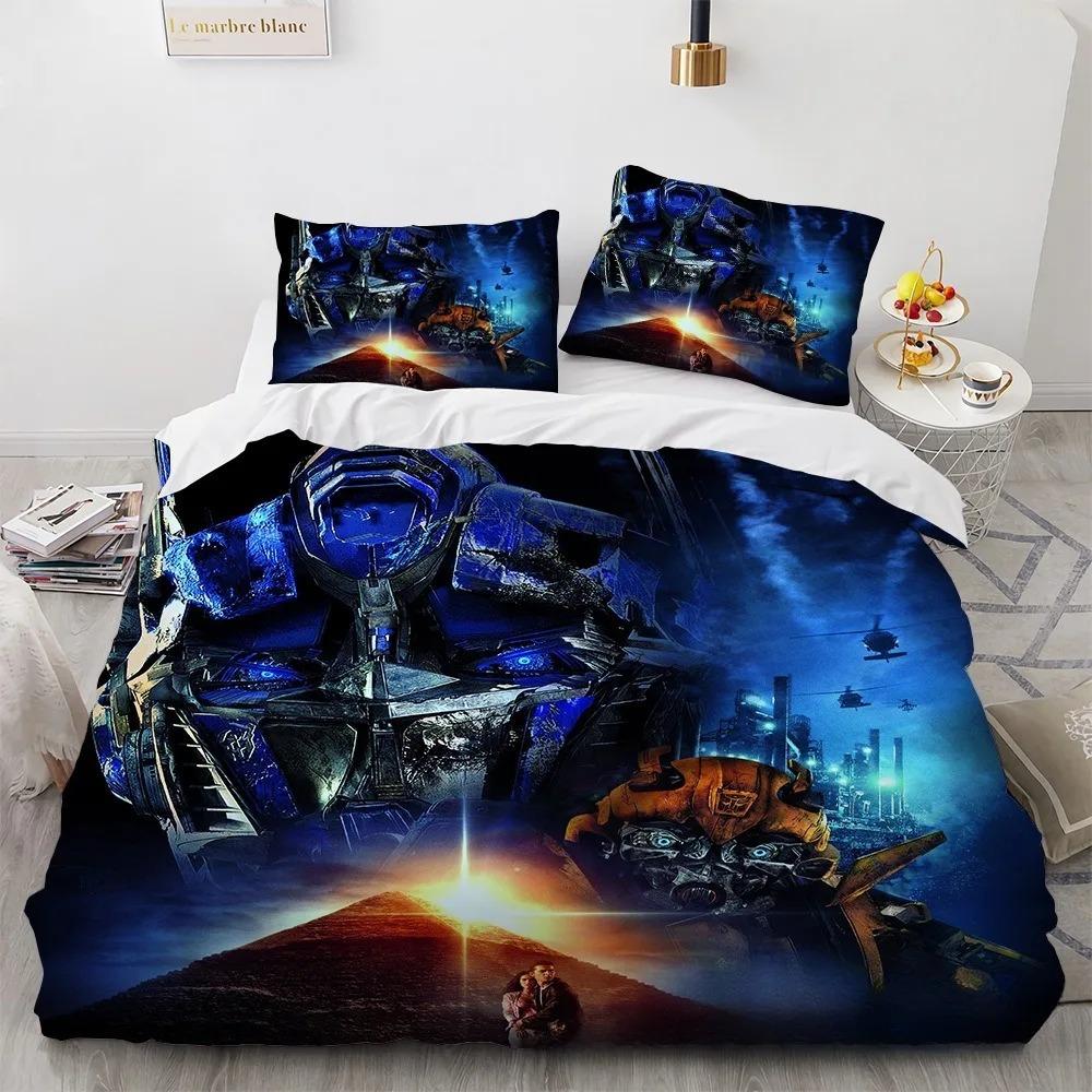 3D Printed T-Transformers Duvet Cover and Pillowcase, Double Bed Bedding Set, Bedroom Decoration, Gift for Girls and Boys