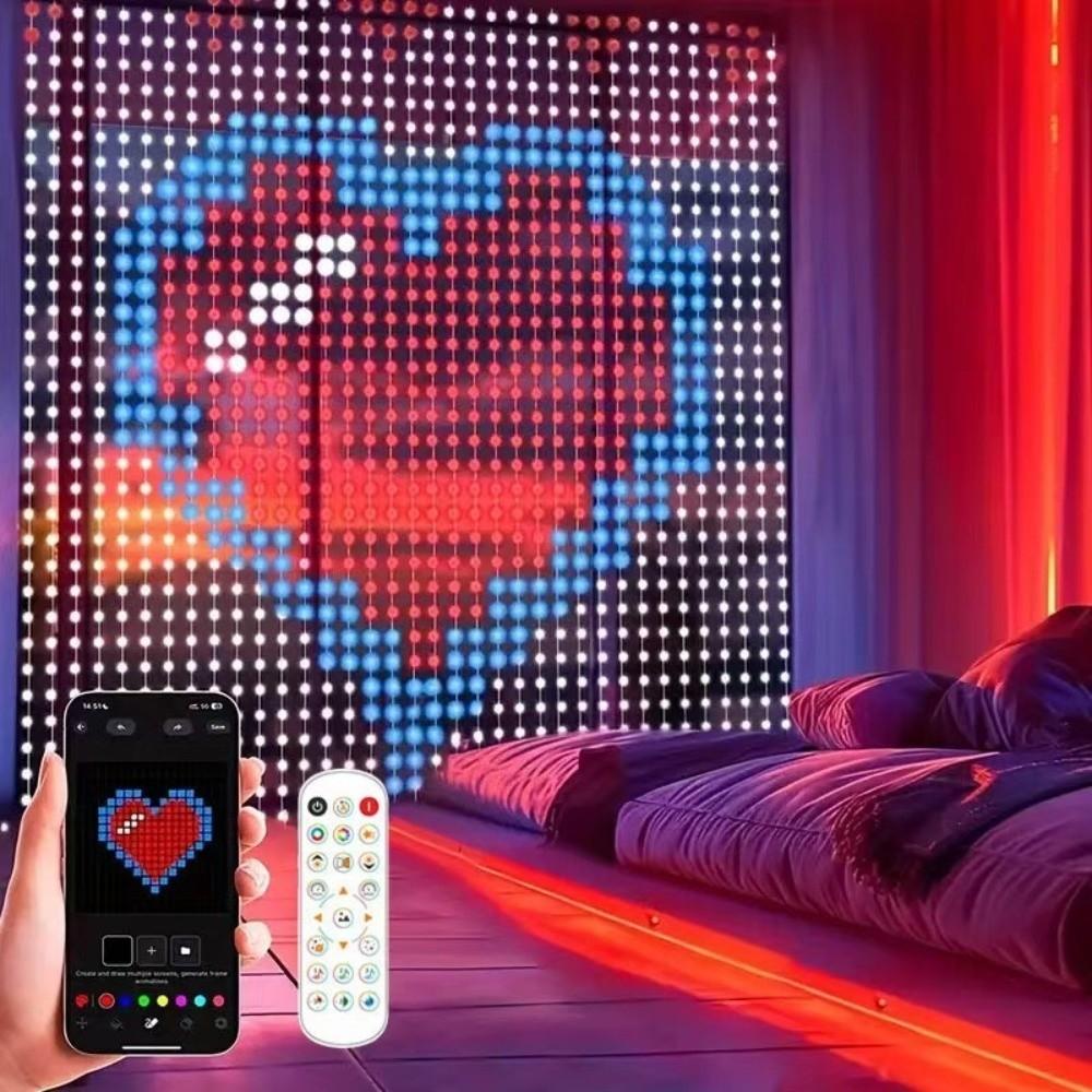 RGB Smart Curtain Lights Music Sync LED Party Lights New DIY Pattern Lights  for Valentine's Day