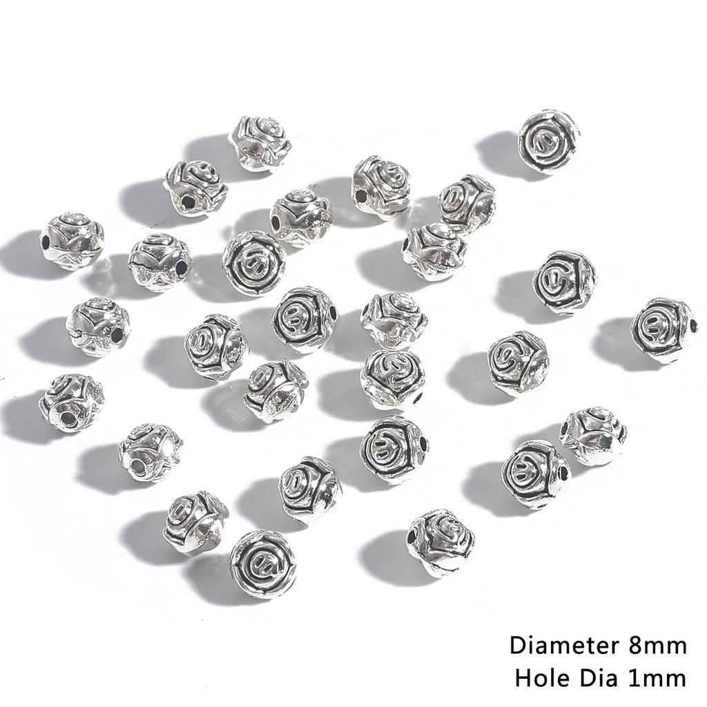 10-50 stk multidesign tibetanske sølv runde metallperler Håndverk Bønn Spacer Beads Passer DIY smykker armbånd