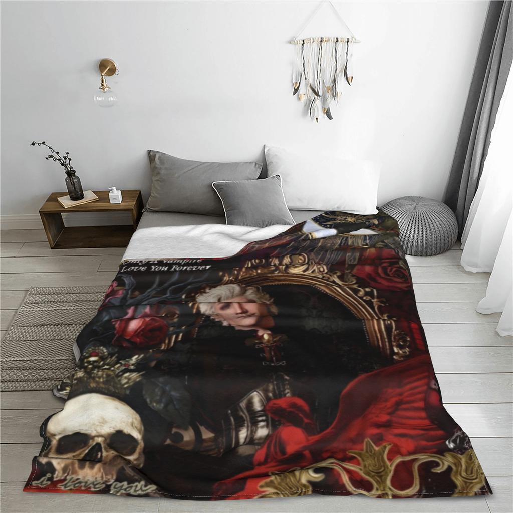 Astarion B-Baldurs Game Gate Coperta Plaid in Flanella Personaggio Vampiro per Casa Letto Trapunta Leggera Sottile Multifunzione
