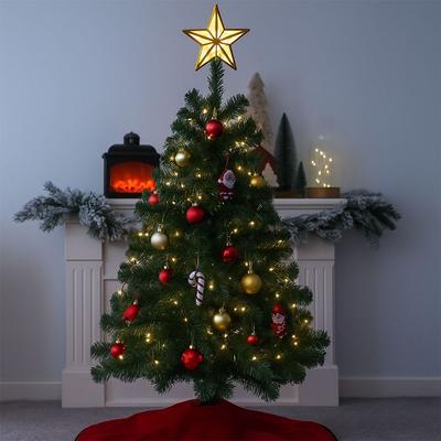 Plastic Christmas Tree Top Star Glowing Lightweight Star-Shaped Light Lovely Christmas Tree Ornament for Home