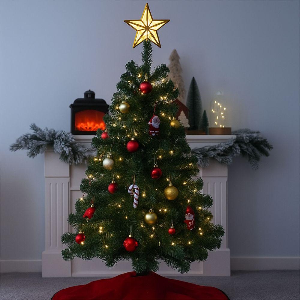 Plastic Christmas Tree Top Star Glowing Lovely Christmas Decorative Star Light Lightweight Christmas Tree Ornament New Year