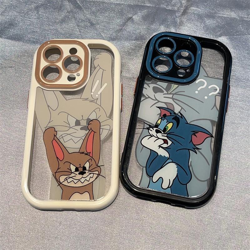 Tom und Jerry Cartoon Handyhülle iPhone 16 15 14 13 Pro Max Plus Silikon Stoßfeste Hülle Damen Paare